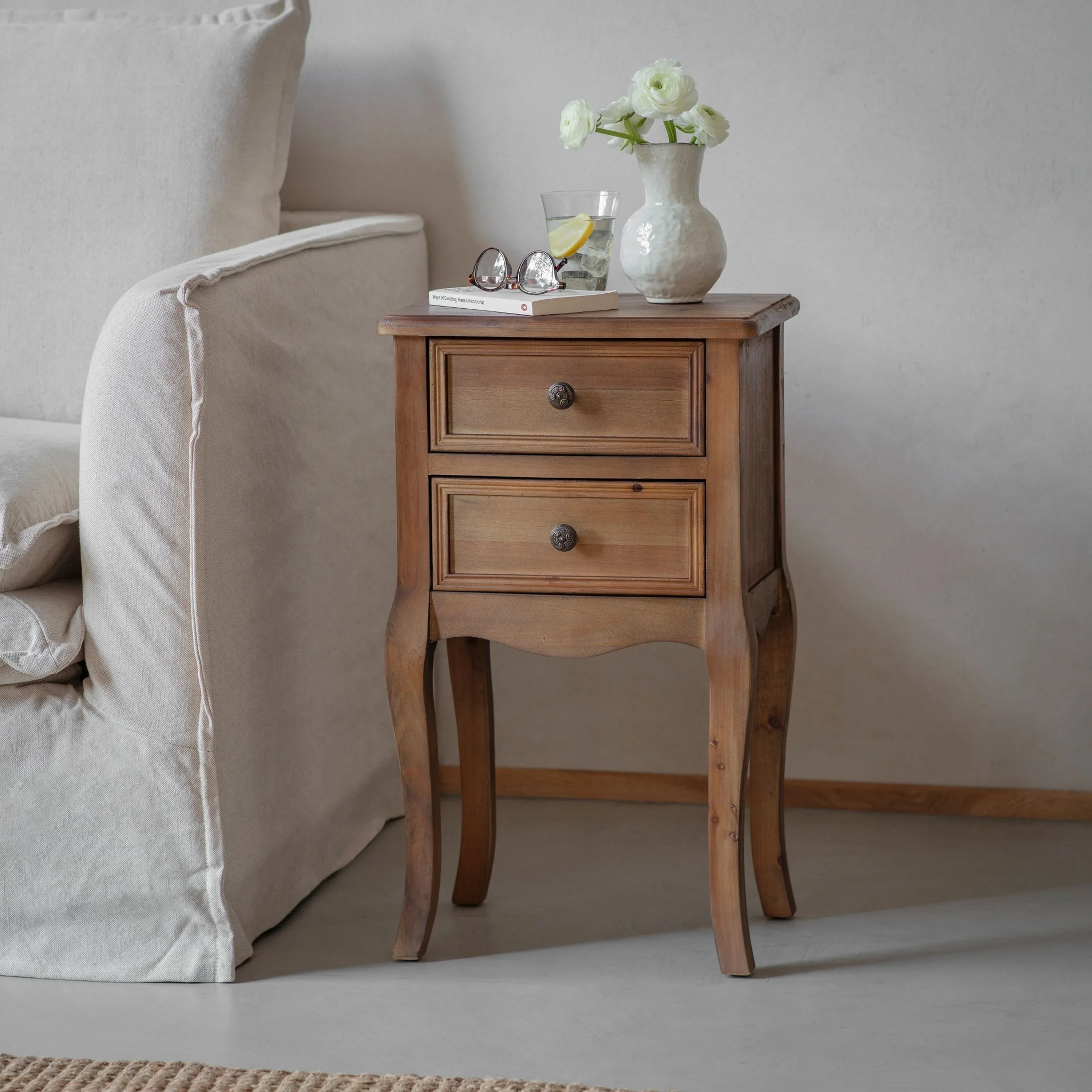 ILKLEY 2 DRAWER COMPACT SIDE TABLE
