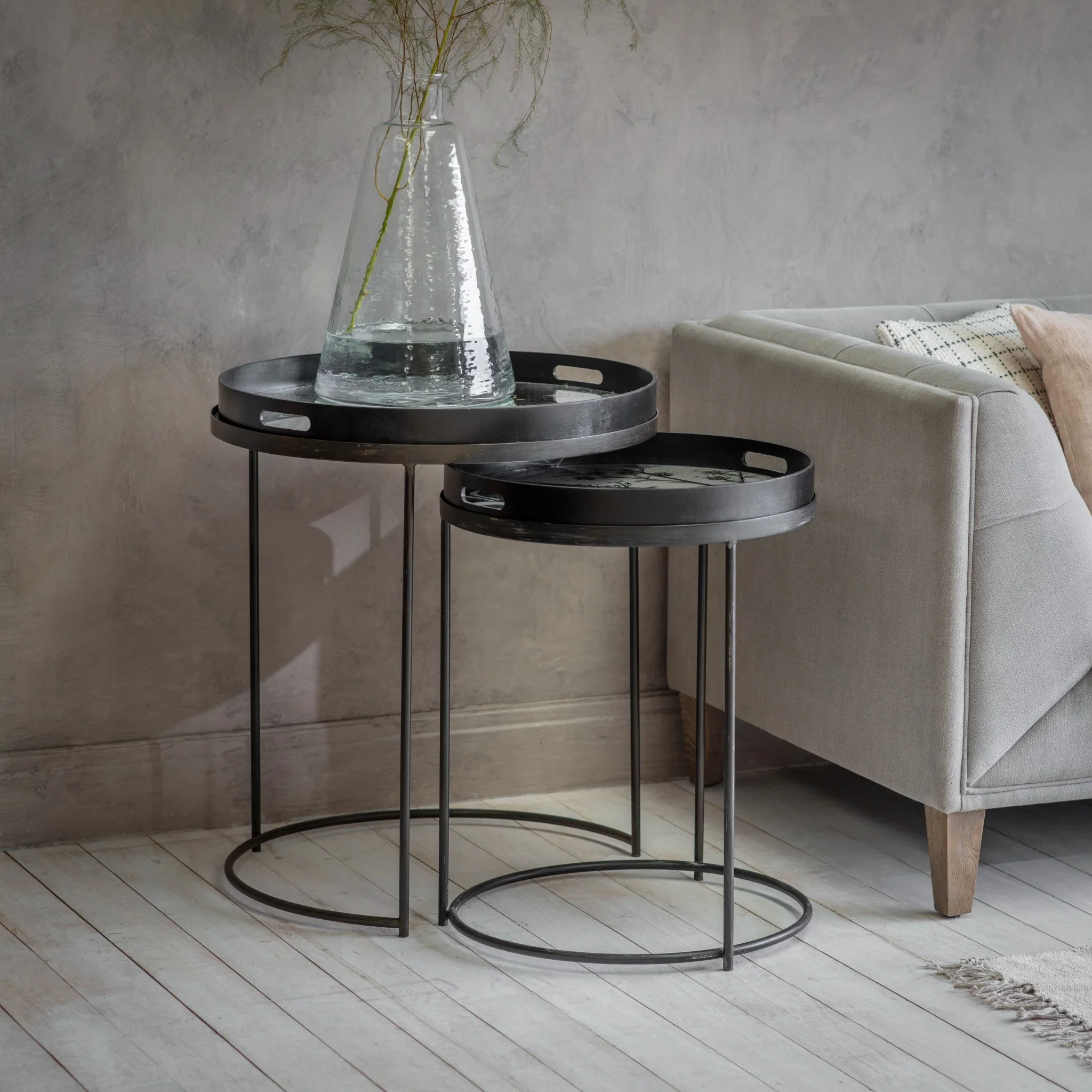 EVERSHOT SET OF 2 BOTANICAL NESTING TABLES