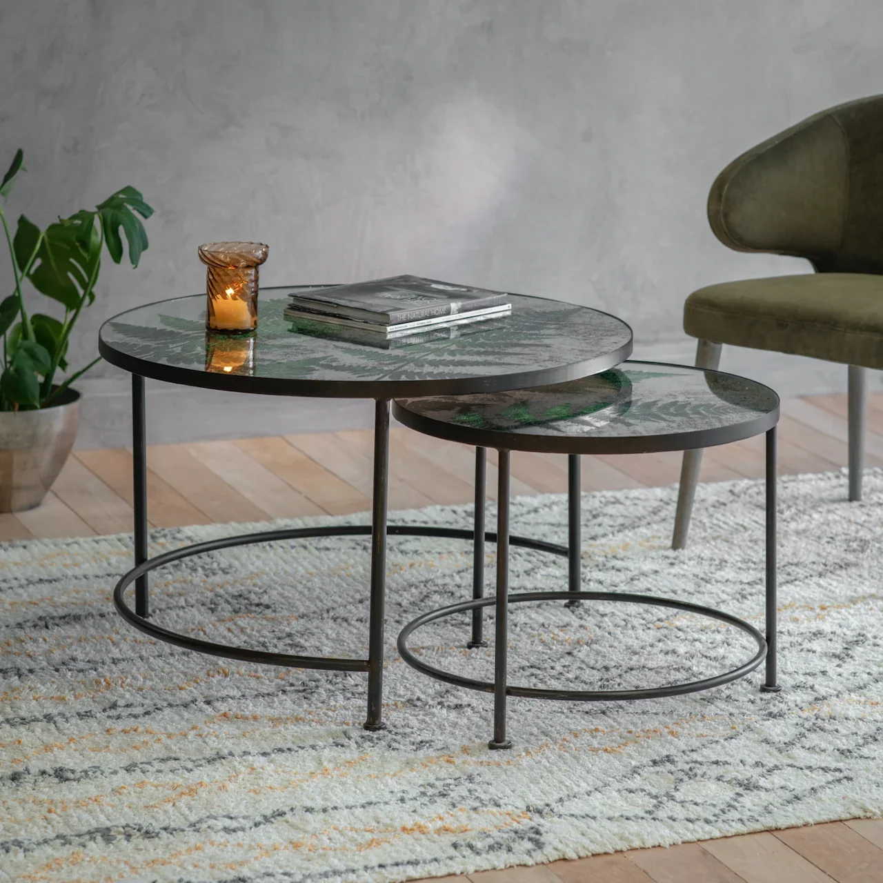 EVERSHOT SET OF 2 FERN NESTING TABLES