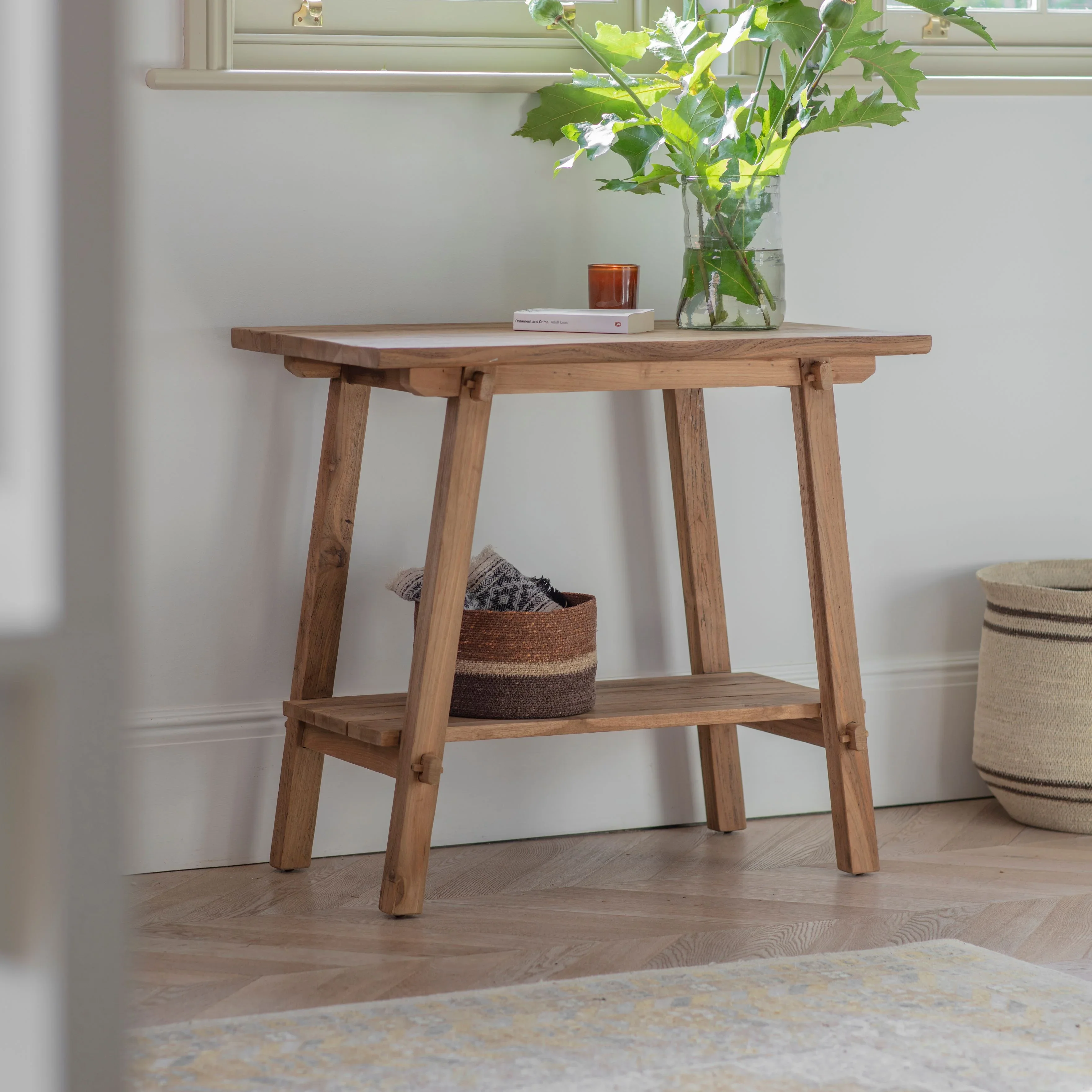 WHITFIELD SMALL RECLAIMED TEAK CONSOLE TABLE