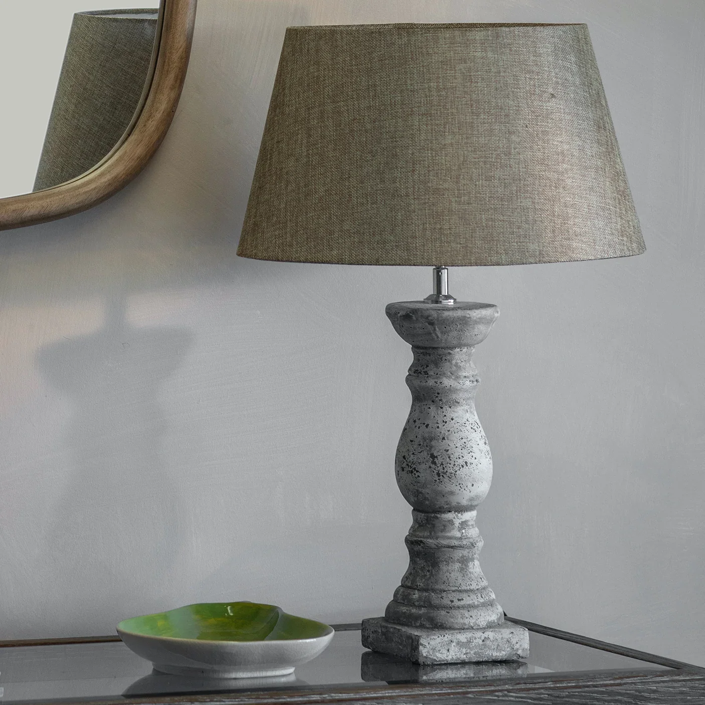 BIRKDALE SMALL STONE BALUSTRADE TABLE LAMP